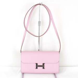 HERMES Constance Two Go Z-stamped shoulder bag, leather, pink, women's, mini ...